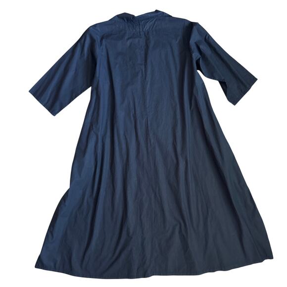 Labo Art 100% Italian Poplin Cotton Clara Midi Dress Black Size Medium - Picture 7 of 10